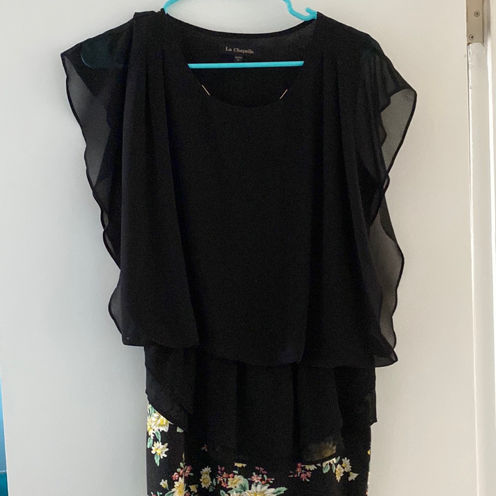 La Chapelle Black Floral Dress
